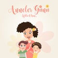 Anneler gÃÂ¼nÃÂ¼ kutlu olsun design. Translate: Happy mother`s day, vector illustration.