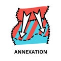 Annexation icon concept, politics collection Royalty Free Stock Photo