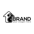 Bird house logo vector. Flat design. Royalty Free Stock Photo