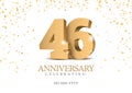 Anniversary 46. gold 3d numbers.