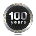 100 Anniversary badge - silver colour. Royalty Free Stock Photo