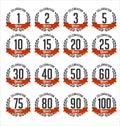 Anniversary Badges Black and RedColor Royalty Free Stock Photo