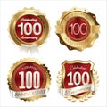 Anniversary Badges 100th Years Celebration