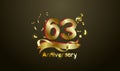 Anniversary celebration background. with the 63rd number in gold and with the words golden anniversary celebration Royalty Free Stock Photo
