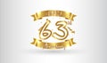 Anniversary celebration background. with the 63rd number in gold and with the words golden anniversary celebration Royalty Free Stock Photo