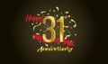 Anniversary celebration background. with the 31st number in gold and with the words golden anniversary celebration Royalty Free Stock Photo