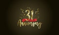 Anniversary celebration background. with the 31st number in gold and with the words golden anniversary celebration Royalty Free Stock Photo