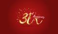 Anniversary celebration background. with the 31st number in gold and with the words golden anniversary celebration Royalty Free Stock Photo