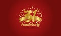 Anniversary celebration background. with the 31st number in gold and with the words golden anniversary celebration Royalty Free Stock Photo