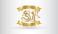 Anniversary celebration background. with the 31st number in gold and with the words golden anniversary celebration Royalty Free Stock Photo