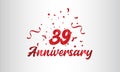 Anniversary celebration background. with the 39th number in gold and with the words golden anniversary celebration Royalty Free Stock Photo