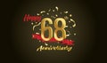 Anniversary celebration background. with the 68th number in gold and with the words golden anniversary celebration