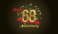 Anniversary celebration background. with the 68th number in gold and with the words golden anniversary celebration Royalty Free Stock Photo