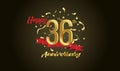 Anniversary celebration background. with the 36th number in gold and with the words golden anniversary celebration Royalty Free Stock Photo