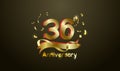 Anniversary celebration background. with the 36th number in gold and with the words golden anniversary celebration Royalty Free Stock Photo