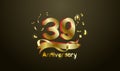 Anniversary celebration background. with the 39th number in gold and with the words golden anniversary celebration Royalty Free Stock Photo