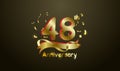 Anniversary celebration background. with the 48th number in gold and with the words golden anniversary celebration Royalty Free Stock Photo