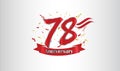 Anniversary celebration background. with the 78th number in gold and with the words golden anniversary celebration Royalty Free Stock Photo