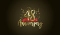 Anniversary celebration background. with the 48th number in gold and with the words golden anniversary celebration Royalty Free Stock Photo