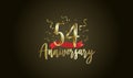 Anniversary celebration background. with the 54th number in gold and with the words golden anniversary celebration Royalty Free Stock Photo