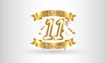 Anniversary celebration background. with the 11th number in gold and with the words golden anniversary celebration Royalty Free Stock Photo