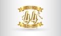 Anniversary celebration background. with the 44th number in gold and with the words golden anniversary celebration Royalty Free Stock Photo