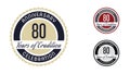 Anniversary celebration emblem 80th years eighty years of Tradition.