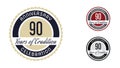 Anniversary celebration emblem 90th years ninety years of Tradition.
