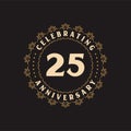 25 anniversary celebration, Greetings card for 25 years anniversary