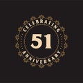 51 anniversary celebration, Greetings card for 51 years anniversary