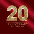 Anniversary celebration logotype.20th anniversary logo.disco numbers.