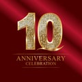 Anniversary celebration logotype.10th anniversary logo.disco numbers.