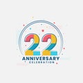 22 Anniversary celebration, Modern 22nd Anniversary design