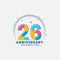 26 Anniversary celebration, Modern 26th Anniversary design
