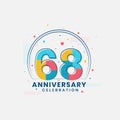 68 Anniversary celebration, Modern 68th Anniversary design