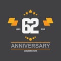 62 anniversary celebration vector concept template design