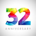 32 anniversary color logo