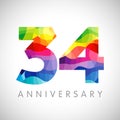 34 anniversary color logo