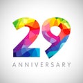 29 anniversary colorful facet logo