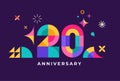 Anniversary concept design. Modern geometric style. Fireworks and celebration colorful background, set of numbers Royalty Free Stock Photo