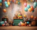 Anniversary custom-made circus theme, backdrop, composit image only Royalty Free Stock Photo