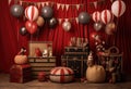 Anniversary custom-made circus theme, backdrop, composit image only Royalty Free Stock Photo