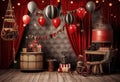 Anniversary custom-made circus theme, backdrop, composit image only