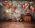 Anniversary custom-made circus theme, backdrop, composit image only Royalty Free Stock Photo