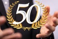 A 50 Anniversary 3d numbers. Poster template for Celebrating 50 anniversary event party