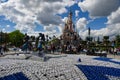 Anniversary decorations in front of the castle Royalty Free Stock Photo