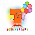 7 anniversary funny logo.