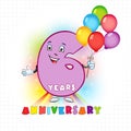 6 anniversary funny logo.