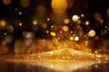 Anniversary glamour Golden glitter bokeh for a celebratory abstract background Royalty Free Stock Photo