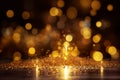 Anniversary glamour Golden glitter bokeh for a celebratory abstract background Royalty Free Stock Photo